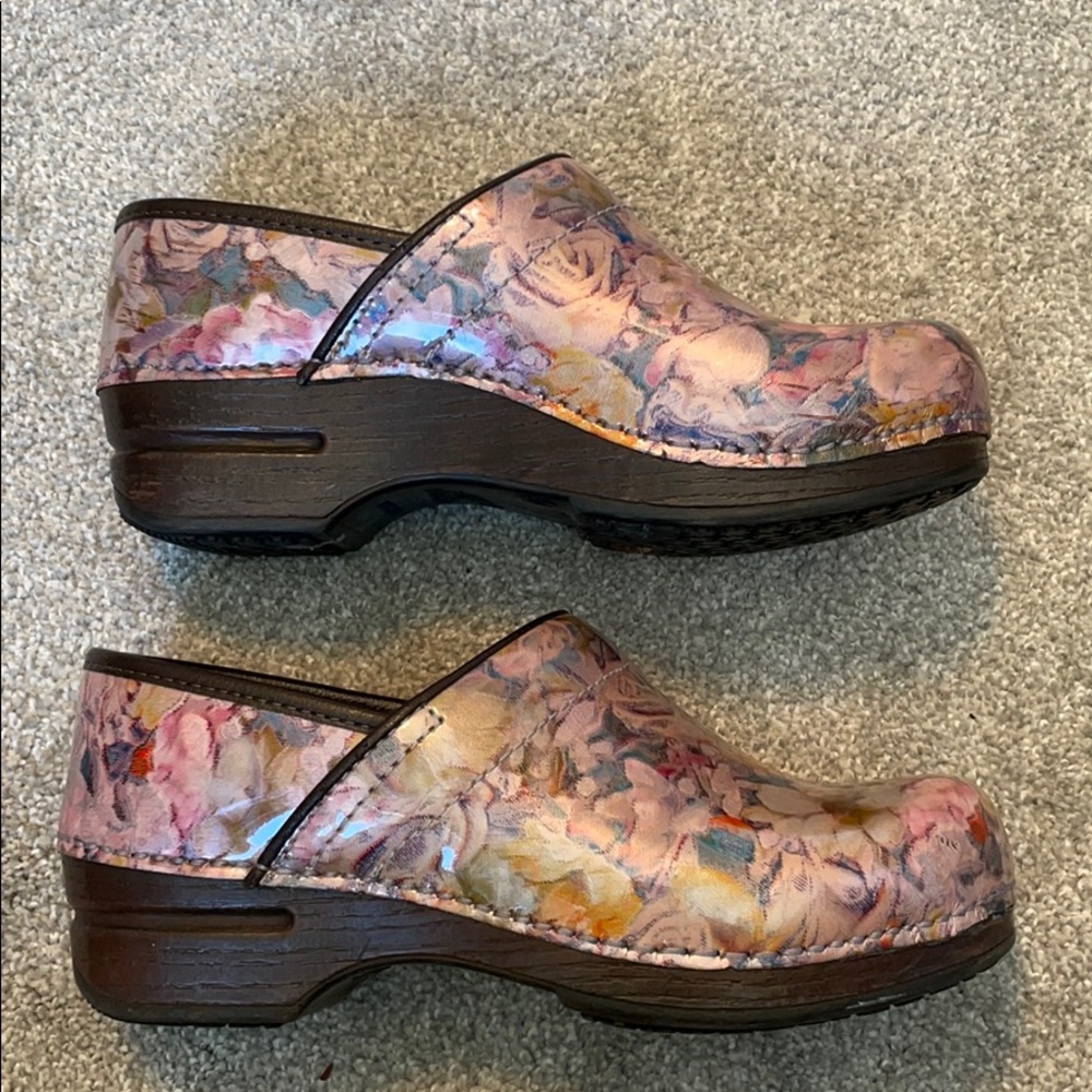 Dansko XP floral watercolor clogs